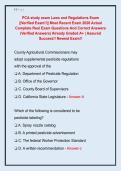 PCA study exam Laws and Regulations Exam  &vert;&vert;Verified Exam&excl;&excl;&vert;&vert; Most Recent Exam 2026 Actual  Complete Real Exam Questions And Correct Answers  &lpar;Verified Answers&rpar; Already Graded A&plus; &vert; Assured  Success&excl;&excl; Newest Exam&excl;&excl; 