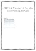LETRS Unit 2 Session 1-8 Check For Understanding Answers