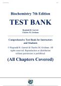 Complete Test Bank - Biochemistry&comma; 7th Edition &ndash; Reginald H&period; Garrett&comma; Charles M&period; Grisham &ndash; ISBN 9780357728451 &lpar;All Chapters Covered 1&ndash;32&rpar;