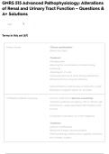 GNRS 515 Advanced Pathophysiology&colon; Alterations of Renal and Urinary Tract Function &ndash; Questions & A&plus; Solutions
