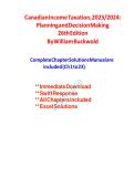 Test Bank for Canadian Income Taxation&colon; Planning and Decision Making 26th Edition by Buckwold &vert; Actual Exam Questions with Verified Correct Answers &vert; 100&percnt; Guaranteed Pass A&plus; Guide