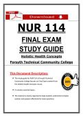 &lpar;Study Guide Exams 1&ndash;3 & Final&rpar; NUR 114 Holistic Health Concepts &vert; Forsyth Tech &lpar;PDF&rpar;