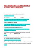MCB EXAM 4 QUESTIONS COMPLETE WITH OUTLINED ANSWERS &vert;&vert; VERIFIED EXAM QUESTIONS