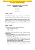 Solutions Manual For Accounting Essentials for Hospitality   Managers&comma; 3e Chris Guilding 