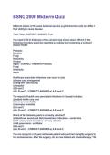 BSNC 2000 Midterm Quiz Questions and Answers with complete