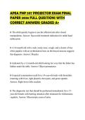 APEA FNP 597 PROJECTOR EXAM FINAL PAPER 2026 FULL QUESTIONS WITH CORRECT ANSWERS GRADED A&plus;