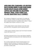 APPLYING IFRS STANDARDS 4TH EDITION RUTH PICKER KERRY CLARK JOHN DUNN DAVID KOLITZ GILAD LIVNE JANICE LOFTUS LEO VAN DER TAS SOLUTIONS MANUAL FINAL STUDY GUIDE 2026 SOLVED QUESTIONS FULLY CORRECT