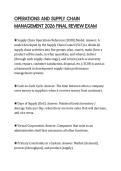 OPERATIONS AND SUPPLY CHAIN MANAGEMENT 2026 FINAL REVIEW EXAM