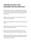 OPERATIONS AND SUPPLY CHAIN MANAGEMENT 2026 FINAL REVIEW EXAM