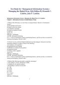Test Bank for&colon; Management Information Systems&colon;  Managing the Digital Firm&comma; 16th Edition By Kenneth C&period;  Laudon&comma; Jane P&period; Laudon&period;