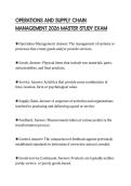 OPERATIONS AND SUPPLY CHAIN MANAGEMENT 2026 MASTER STUDY EXAM