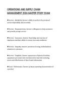 OPERATIONS AND SUPPLY CHAIN MANAGEMENT 2026 MASTER STUDY EXAM