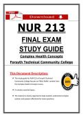 NUR 213 Final Exam Study Guide &lpar;2026&sol;2027&rpar; &lpar;PDF&rpar; &vert; Complex Health &vert; Forsyth Tech