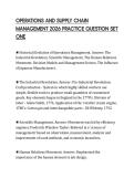 OPERATIONS AND SUPPLY CHAIN MANAGEMENT 2026 PRACTICE QUESTION SET ONE