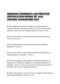 ARKANSAS PHARMACY LAW PRACTICE CERTIFICATION REVIEW SET 2026 ANSWERS GUARANTEED PASS