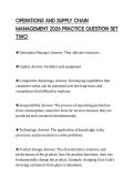 OPERATIONS AND SUPPLY CHAIN MANAGEMENT 2026 PRACTICE QUESTION SET TWO