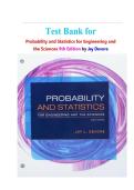 Test Bank for Probability and Statistics for Engineering and the Sciences 9th Edition by Jay Devore ISBN-9781305251809 All Chapters Graded A&plus;
