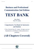 Complete Test Bank - Business and Professional Communication&comma; 2nd Edition &ndash; Kory Floyd&comma; Peter W&period; Cardon &ndash; ISBN 9781260262551 &lpar;All Chapters Covered 1&ndash;14&rpar;