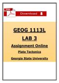 GEOG 1113L Lab 3 Assignment &lpar;2026&sol;2027&rpar; &lpar;PDF&rpar; &vert; Plate Tectonics &vert; GSU