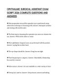 OPHTHALMIC SURGICAL ASSISTANT EXAM SCRIPT 2026 COMPLETE QUESTIONS AND ANSWERS