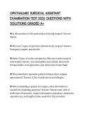 OPHTHALMIC SURGICAL ASSISTANT EXAMINATION TEST 2026 QUESTIONS WITH SOLUTIONS GRADED A&plus;