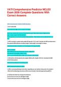 VATI Comprehensive Predictor NCLEX  Exam 2026 Complete Questions With  Correct Answers