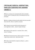 OPHTHALMIC SURGICAL ASSISTANT FINAL PAPER 2026 QUESTIONS WITH ANSWERS GRADED A&plus;