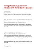 Portage Microbiology Final Exam  Question With Well Elaborated Solutions