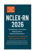 TEST BANK FOR NGN NCLEX RN EXAM WITH VERIFIED 700&plus; QUESTIONS AND ANSWERS WITH RATIONALES&period; 2026 VERSION