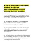 ATI RN MATERNITY PROCTORED NEWEST EXAMINATION TEST 2026 COMPREHENSIVE QUESTIONS AND DETAILED SOLUTIONS GRADED A&plus;