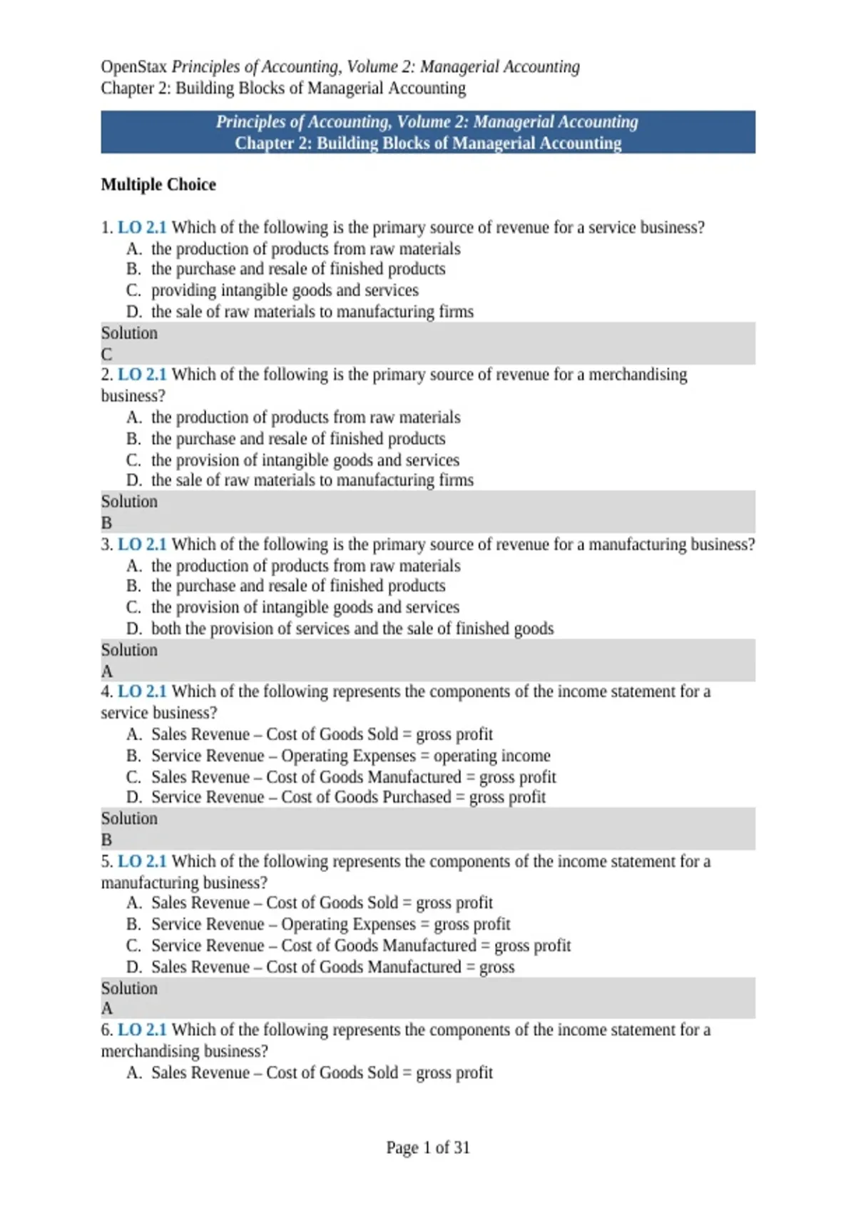 OSX Managerial Accounting ISM Chapter 2 Study Guide 2025/ 2026 with ...
