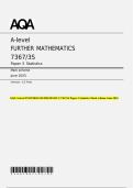 AQA A-level FURTHER MATHEMATICS 7367&sol;3S Paper 3 Statistics Mark scheme June 2025