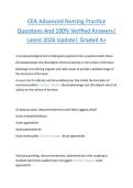 CEA Advanced Nursing Practice  Questions And 100&percnt; Verified Answers&vert;  Latest 2026 Update&vert; Graded A&plus;