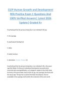 CLEP Human Growth and Development  REA Practice Exam 1 Questions And  100&percnt; Verified Answers&vert; Latest 2026  Update&vert; Graded A&plus; 