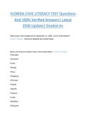 FLORIDA CIVIC LITERACY TEST Questions  And 100&percnt; Verified Answers&vert; Latest  2026 Update&vert; Graded A&plus; 