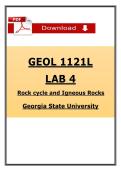 GEOL 1121L Lab 4 &lpar;2026&sol;2027&rpar; &lpar;PDF&rpar; &vert; Rock Cycle & Igneous Rocks &vert; GSU Geology