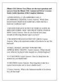 Illinois CDL Drivers Test &lpar;These are the exact questions and answers from the Illinois CDL Commercial Driver's License Study Guide&rpar; Questions With Complete Solutions