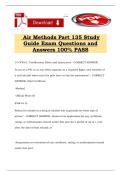 Air Methods Part 135 Study Guide Exam Questions and Answers 100&percnt; PASS