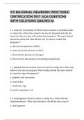 ATI MATERNAL NEWBORN PROCTORED CERTIFICATION TEST 2026 QUESTIONS WITH SOLUTIONS GRADED A&plus;