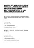 AUDITING AND ASSURANCE SERVICES A SYSTEMATIC APPROACH 12TH EDITION WILLIAM MESSIER TEST BANK COMPREHENSIVE TEST PAPER 2026 COMPLETE ANSWERS ACCURATE