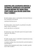 AUDITING AND ASSURANCE SERVICES A SYSTEMATIC APPROACH 12TH EDITION WILLIAM MESSIER TEST BANK FINAL STUDY GUIDE 2026 SOLVED QUESTIONS FULLY CORRECT