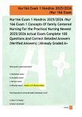 NUR166 Exam 1 Hondros 2025&sol;2026&colon; 100&plus; Nursing Practice Questions & Verified Answers