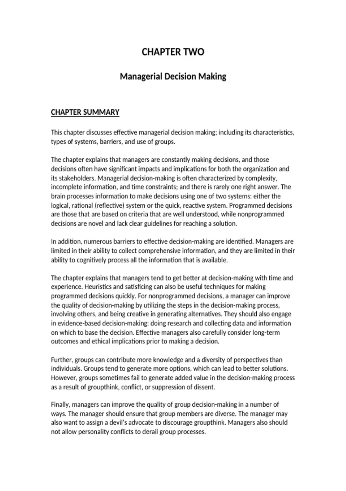 Principles of Management ISM Chapter 2 2025/ 2026 Complete Study Notes ...