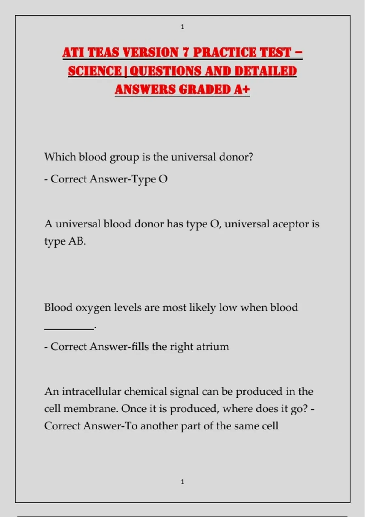 ATI TEAS Version 7 Practice Test – Science | Questions and Detailed ...