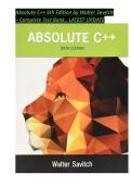 Absolute C&plus;&plus; 6th Edition by Walter Savitch &ndash; Complete Instructor&rsquo;s Solutions Manual - ALL CHAPTERS &period;pdf