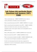 Lab Values &lpar;Air-methods&rpar; Exam Questions and Answers 100&percnt; PASS