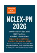 TEST BANKS FOR NCLEX-PN WITH NEXT GENERATION NCLEX QUESTIONS PREPARED FOR THE YEAR 2026&period; Note our prediction Exams contains 97&percnt; of the questions you will find in your exam&comma; which makes as give you 100&percnt; assurance you will pass in your Exam&period;