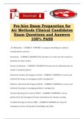 Pre-hire Exam Preparation for Air Methods Clinical Candidates Exam Questions and Answers 100&percnt; PASS