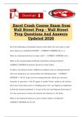 Excel Crash Course Exam from Wall Street Prep - Wall Street Prep Questions And Answers Updated 2026