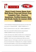 Excel Crash Course Exam from Wall Street Prep-wall Street Prep Complete Test &comma; Practice Questions&comma; Verified Answer Key&comma; and Study Guide for &lpar;Latest 2026 Edition&rpar;